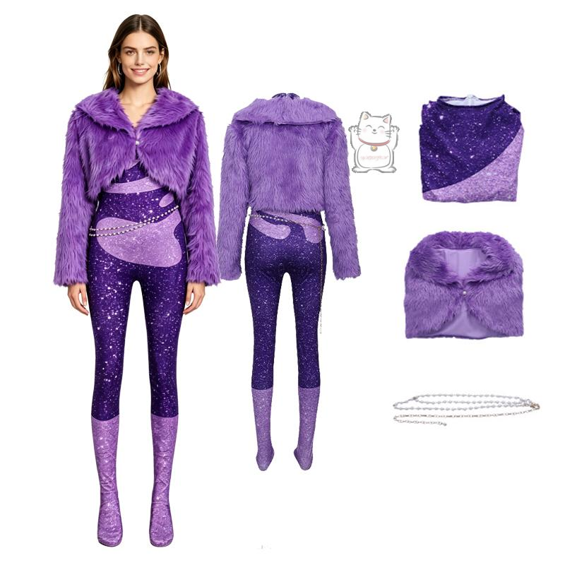 Mens Fashion Jumpsuit - Anime Animal Party Shakira Fur Purple