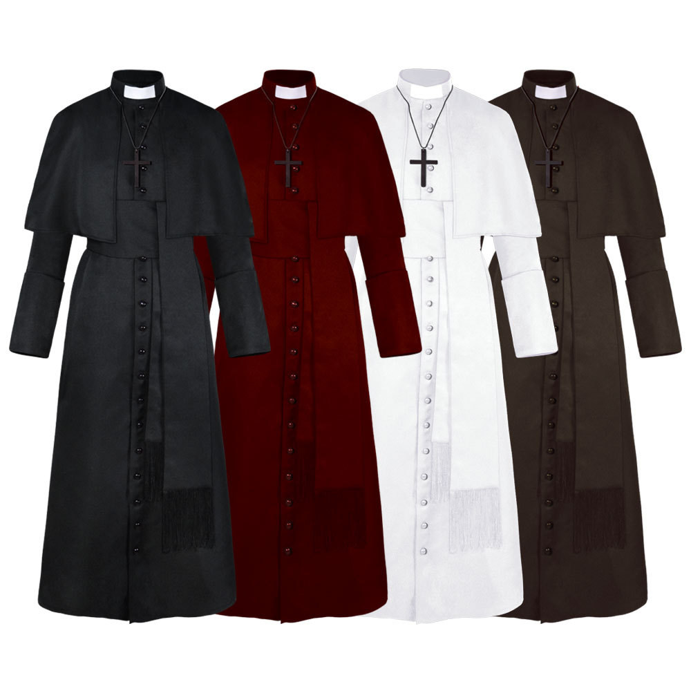 Mens Fashion Jumpsuit - Men's Halloween Priest Costume Medieval Cosplay