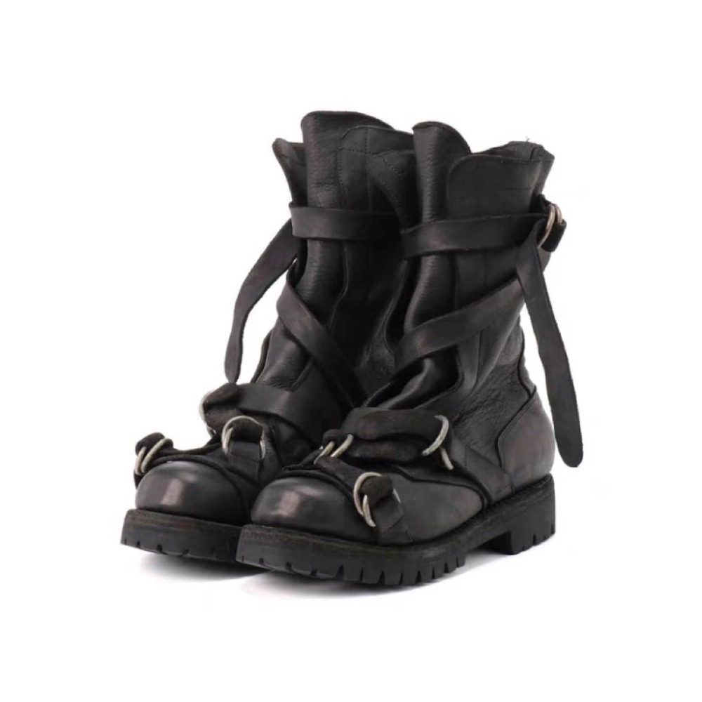 Belt Mens Fashion - Men's Leather Motorcycle Boots Punk Retro