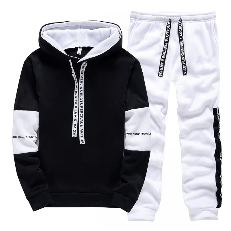 Black White Men's Tracksuit Fa - Men'S Fashion Hoodies review and price