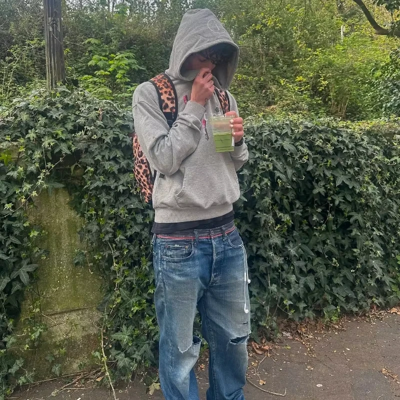 Y2K Gray Sports Hoodie Retro S - Mens Fashion Mullet review and price