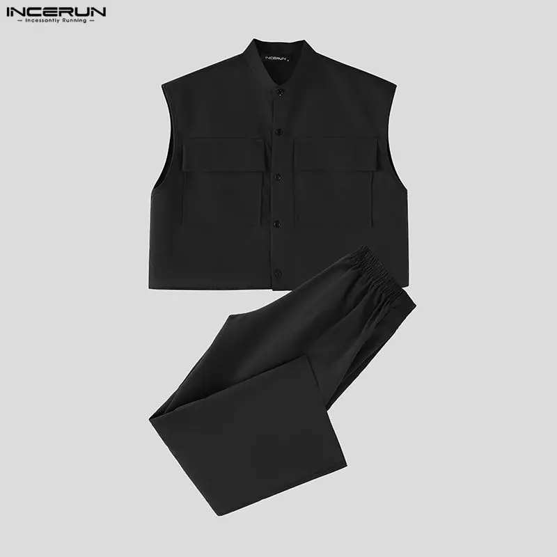 INCERUN Men Sets Solid Sleevel - Men'S Fashion Advice review and price