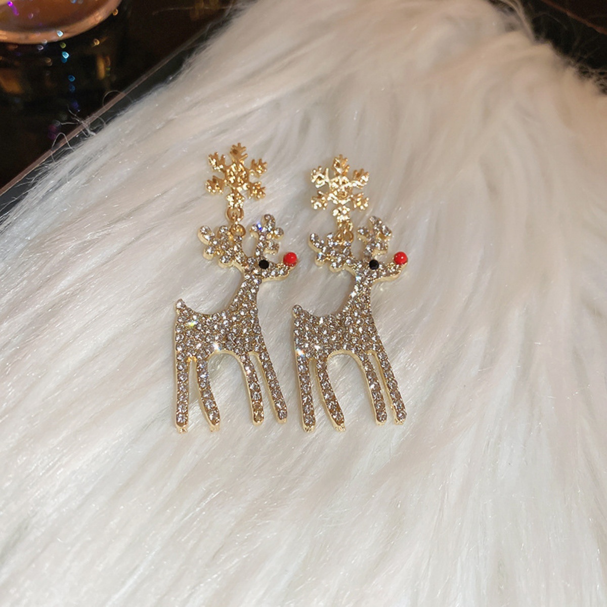 Xmas Holiday Deer Drop Earring - Mens Xmas Fashion review and price