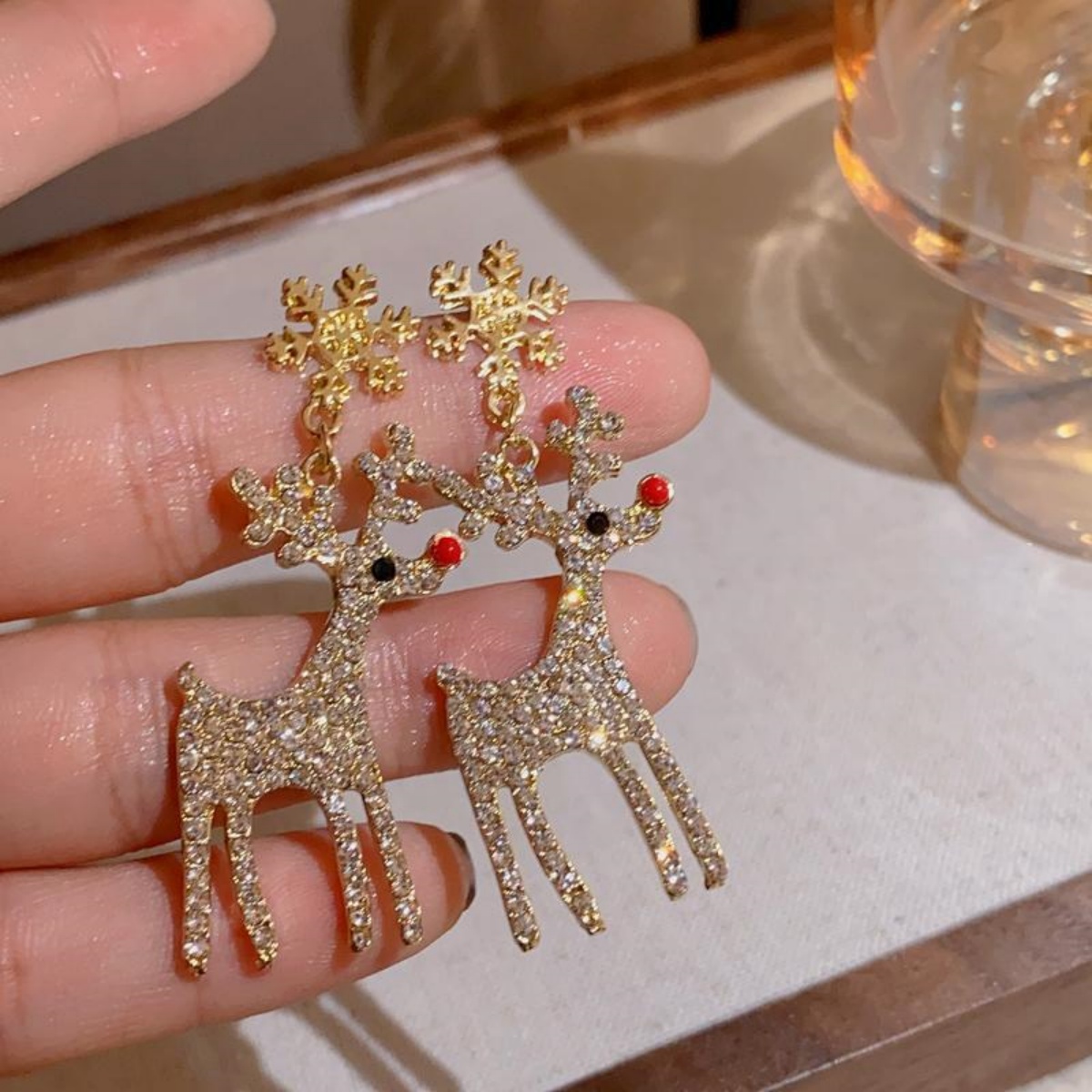 Xmas Holiday Deer Drop Earring - Mens Xmas Fashion review and price