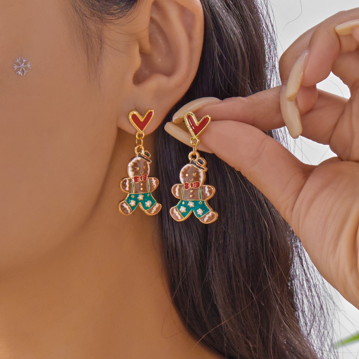 Christmas Enamel Earrings Red  - Mens Xmas Fashion review and price
