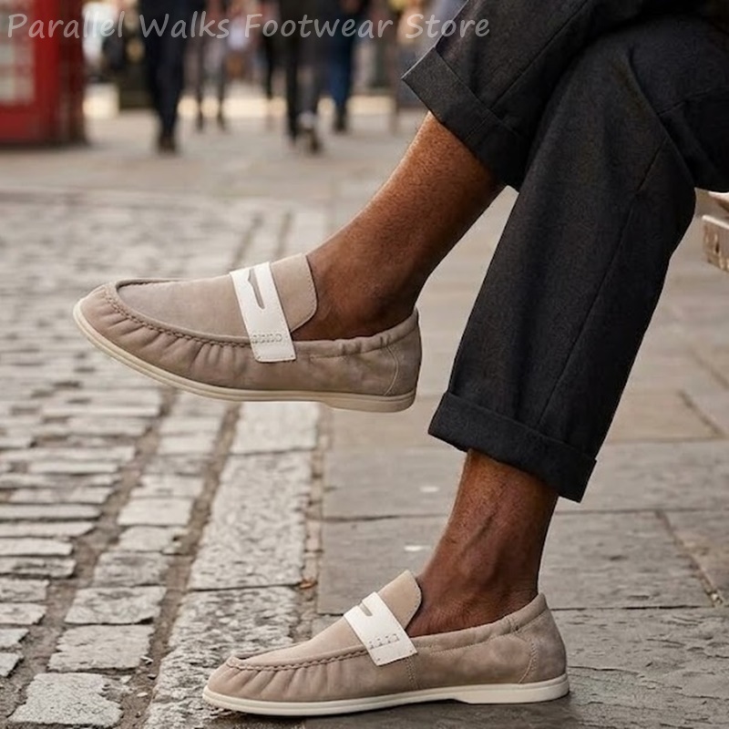 Men Soft Suede Loafers Elastic - Suede Loafers Men review and price