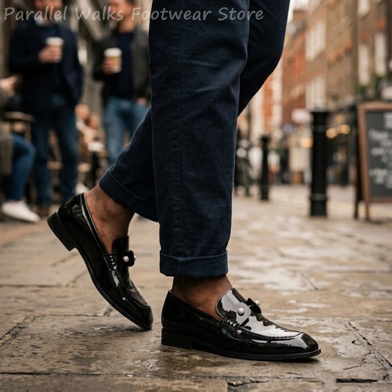 Men Black Patent Faux Suede Rh - Suede Loafers Men review and price