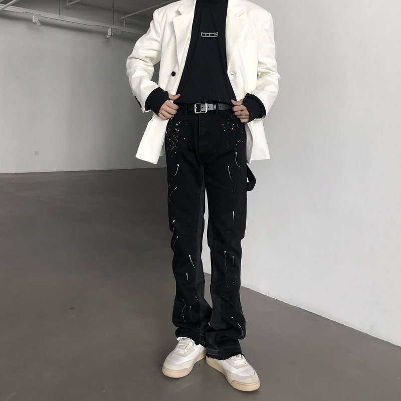 2025 New Graffiti Splash Ink D - Men'S Fashion Jeans And Boots review and price