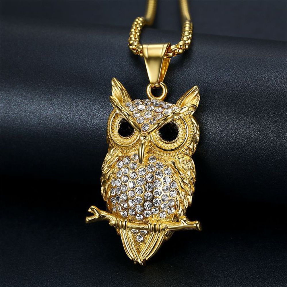 Hip Hop Iced Out Owl Pendant N - Men'S Fashion Gold Chain review and price