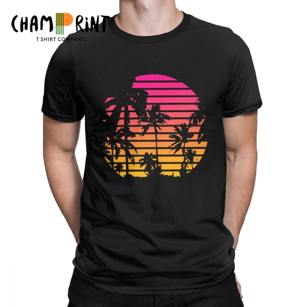 Sunset Palm Tree Vintage Tee S - Men'S Fashion From The 80S review and price