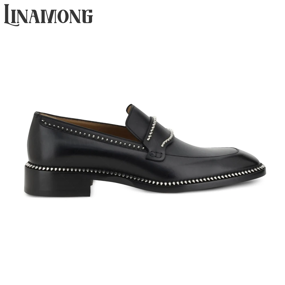 Black Spike Loafers Almond Toe - Suede Loafers Men review and price