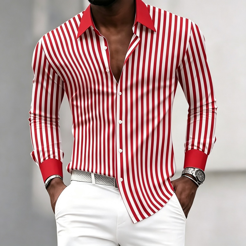 Men's long-sleeved collared sh - Fashion Mens Shirt review and price