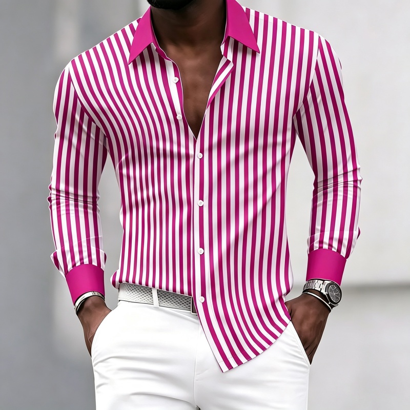Men's long-sleeved collared sh - Fashion Mens Shirt review and price