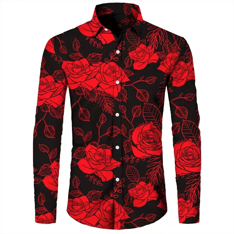 Fashion Flowers 3D Print Men's - Fashion Mens Shirt review and price