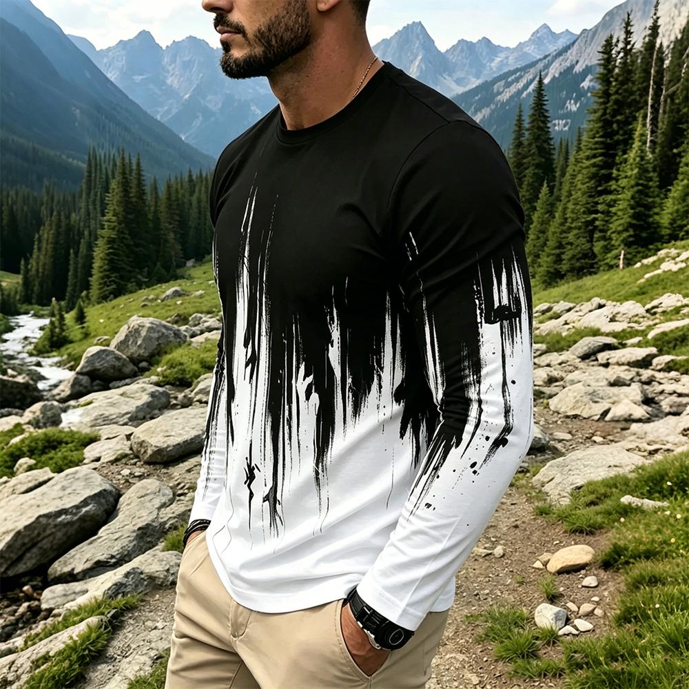 Men's Gradient Ink Splash Long - Fashion Mens Shirt review and price