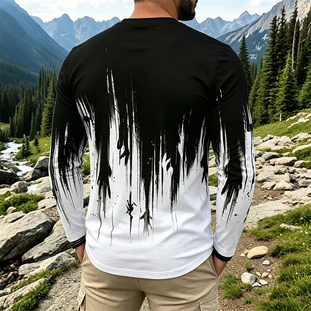 Men's Gradient Ink Splash Long - Fashion Mens Shirt review and price