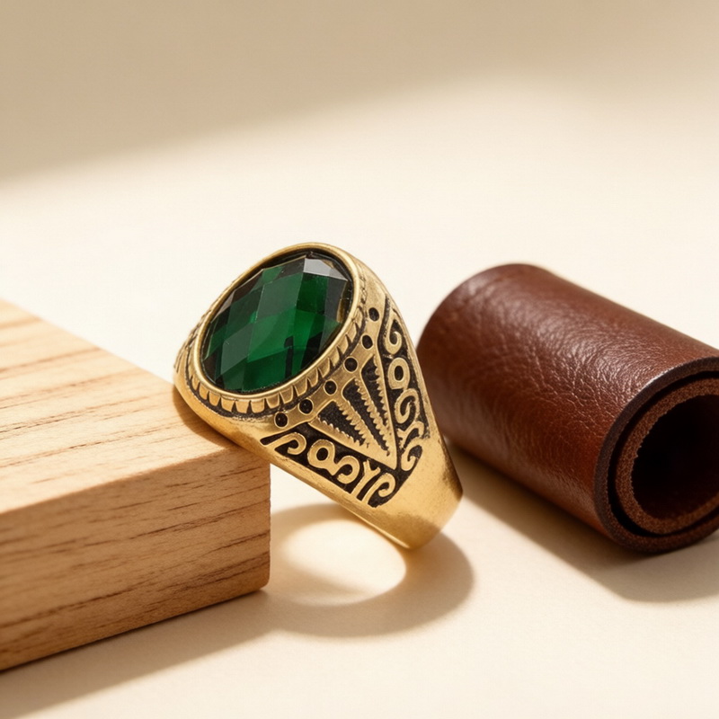 Retro Green High Quality Gemst - Men'S Fashion Lk review and price